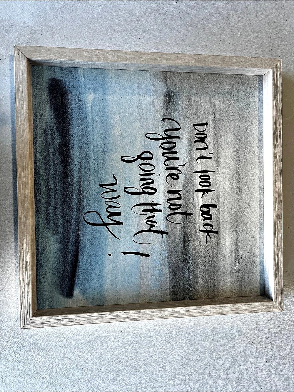 Inspirational Framed Wall Art in Blue & Gray Like New